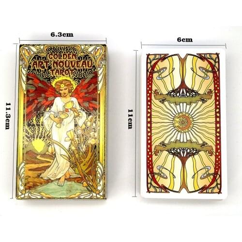 Golden Art Nouveau Tarot Board Game Toys Oracle Rider Waite Divination Prophet Prophecy Card Poker Gift Prediction Oracle