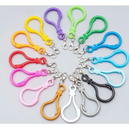 50pcs Acrylic plastic lobster buckle lobster hook mix colors Plastic lamp style buckles Snap hook DIY Handmade materials key