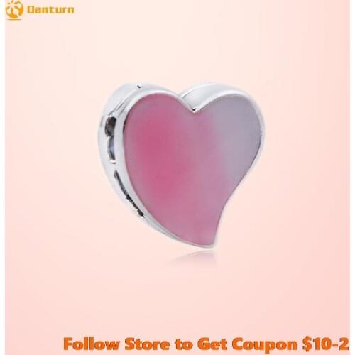 Fashion 925 Sterling Silver Beads Reflexion Asymmetrical Heart Clip Charm fit Original Pandora Bracelet Women DIY Jewelry
