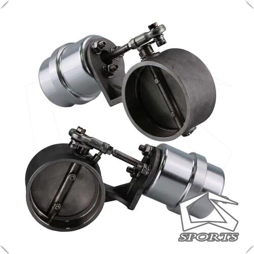 2 x 2.5" Exhaust Control Valve Set Vacuum Actuator Closed Style Cutout Downpipe