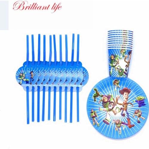 30/60 PcsToy Story Theme Woody Buzz Lightyear Kid Birthday Party Decoration Cup Plate Straw Family Party for Kids Party Supplies