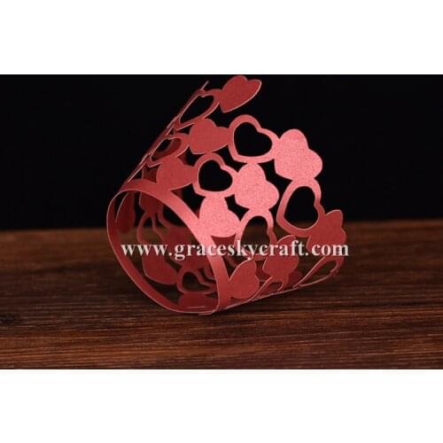 50pcs free shipping Laser Cut Love heart pattern Wedding Cupcakes Wrappers Baking Cakes Wrappers Birthday Party Cake decoration