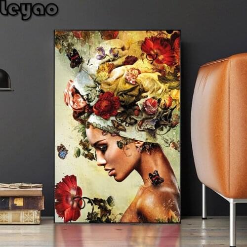 Diamond Painting Full Square/ Round Embroidery Rhinestone Picture Mosaic Accessories Profile Woman Flower Art Cross Stitch Kits