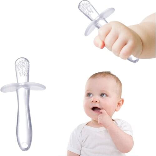 Safe Baby Silicone Teether Stick Environmentally Silicone Teething Stick Toddler Chews Teether Toothbrush Dental Care Baby Care