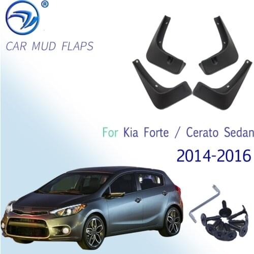 Set Molded Car Mud Flaps For Kia Forte / Cerato 4-Door Sedan 2014 2015 2016 Mudflaps Splash Guards Mud Flap Mudguards