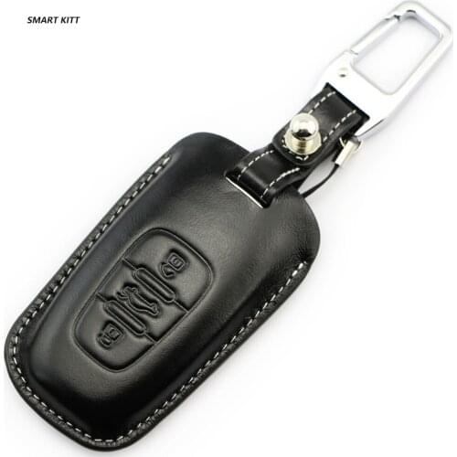 Genuine Leather Car Key Fob Cover Key case wallet for Audi smart key A5 A8L A4L A4 Q5 A6 A7 A8L A6L S8 S5 S6 S7 SQ5 TT RS5 RS7