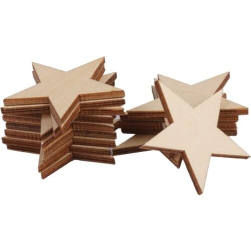 Wood Stars Wooden Crafts Star Cardmaking Scrapbooking Embellishments For Art and Craft Projects