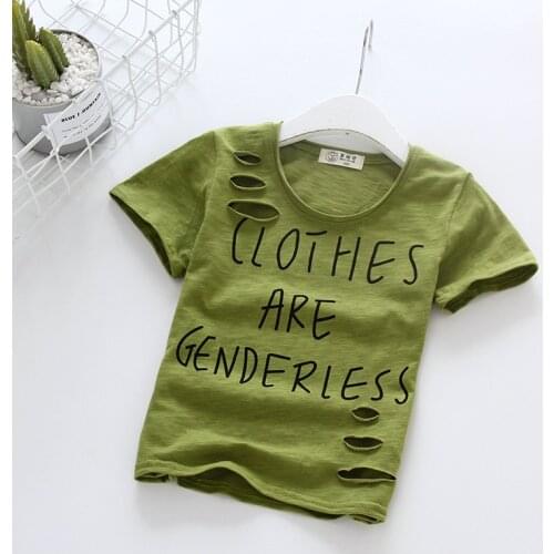2020 Summer children T-shirt cotton slub fashion hole printing Cactus boys girls kids tops Soft breathable baby toddler clothing