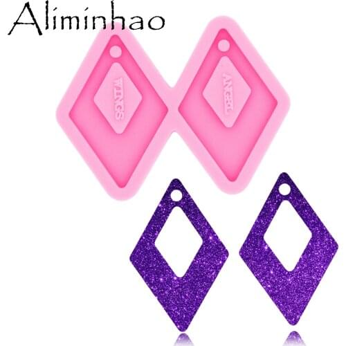 DY0508 L/M/S Shiny Square Shape DIY Epoxy Earrings Fashion Jewelry Resin Craft Mould Silicone Molds