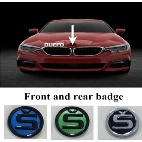 1Pcs 90mm/80mm Chrome Front Hood Decal Rear Trunk Insignia Badge Sticker For Skoda Citigo Fabia Kamiq Karoq Kodiaq Octavia Rapid