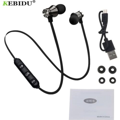 Kebidu Bluetooth 4.2 Earphone Build-in Mic Magnetic attraction waterproof sports Headset with Charging Cable Earphone for iPhone