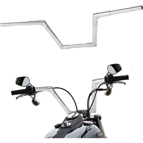 Motorcycle 9.5" Rise 1-1/4" Hanger Ape Handlebar Fit For Harley Sportster XL Dyna Low Rider FLST FXST