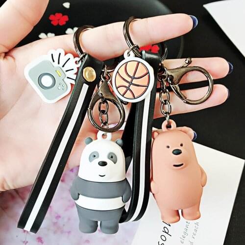 Cartoon Cute Silicone Bear Keychain Creative Basketball Car Key Chain Bag Pendant