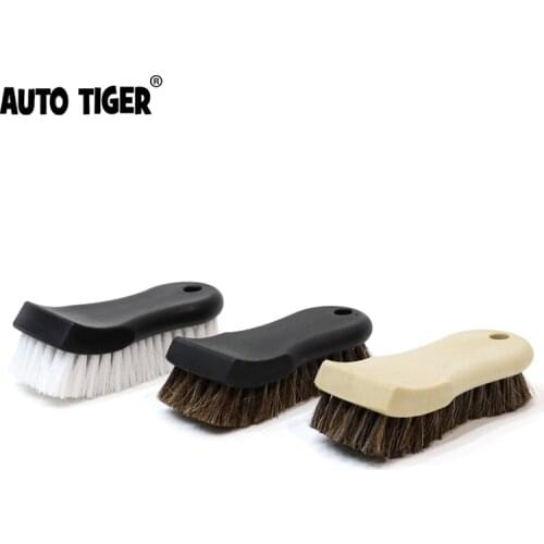 AUTO TIGER Soft horse hair brush Zero Scratches Car care Car detailing brush Car Leather seat cleaning brush for Interior