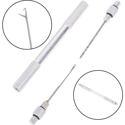 3-in-1 Carp Fishing Rigging Bait Drilling Needle Kit Tool Set Bait Drill Stringer Needle With Nonslip Aluminum Alloy Handle Bait