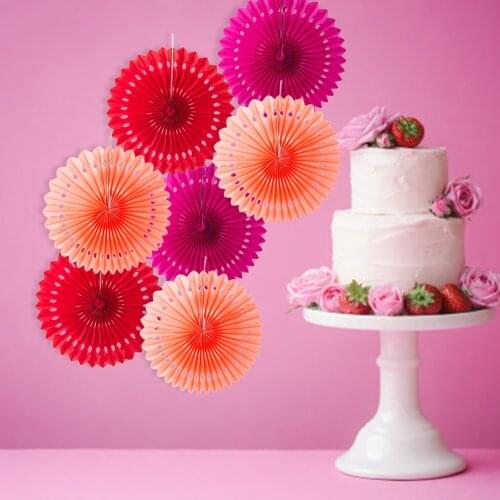 Pack of 5 Paper Fan Pinwheels 20cm Colorful Tissue Foldinfg Paper Fan Decoration for Wedding Birthday Party&DIY Festival Decor