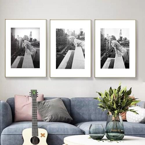 Lack & White Wall Art Canvas Painting Mary Dream Lotus Dew Prints Wall Decor Pictures For Posters Room Home Decor Unframed