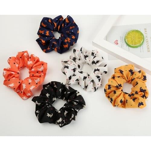 New arrival Fashion women lovely Cat print Hair bands hair Scrunchies girls cute Hair Tie Accessories Ponytail Holder