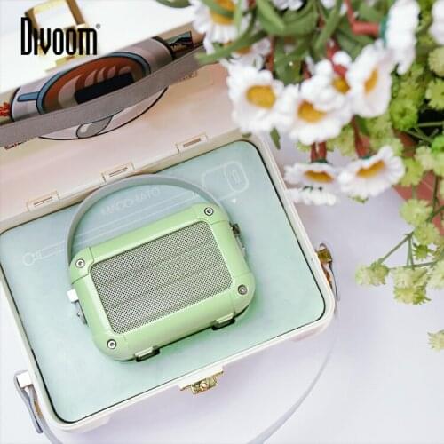 Excellent Divoom Macchiato Bluetooth Wireless Speaker Matcha Green Metal Radio outdoor portable hand-held music player Subwoofer