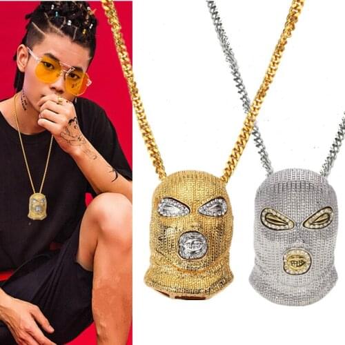 Counter-terrorism Head Masked Pendant Necklace New Exquisite Hip Hop Jewelry Curb Cuban Link Chain Beautiful Gift Jewelry