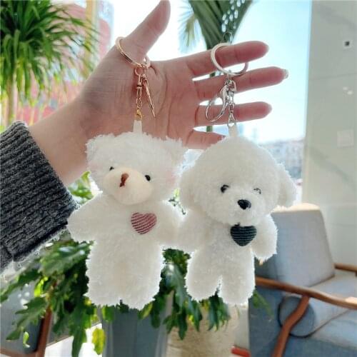 Blush bear pendant Love shape soft cute baby bear plush doll Keychain Decorate good quality Soothing doll christmas funny gift