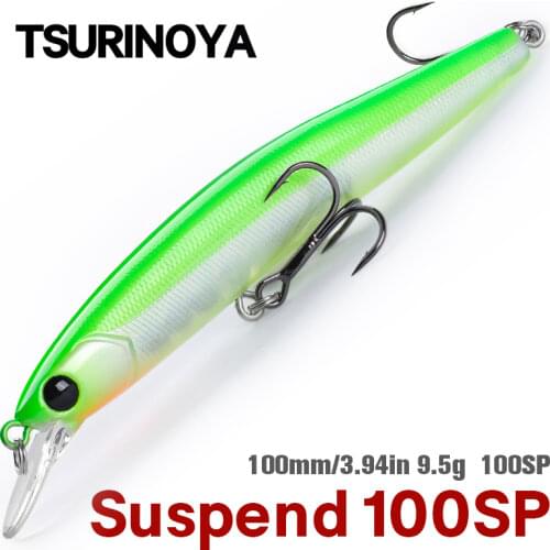 TSURINOYA Lure DW70 Suspending Jerkbait Fishing Minnow 100SP 100mm 9.5g Pike Bass Lure Hard Bait Wobbler Crankbait Pesca Isca