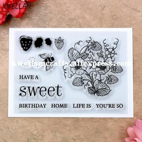 Birthday Sweet Flowers Scrapbook DIY photo cards rubber stamp clear stamp transparent stamp 11x8.5cm KW8120103