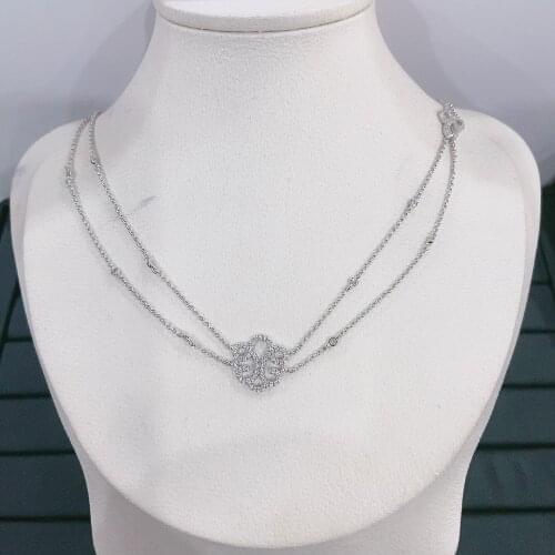 SLJELY Fashion Real 925 Sterling Silver Rounded Arabesque Double Chain Adjustable Necklace 2021 ARCHI NOIR Women Brand Jewelry