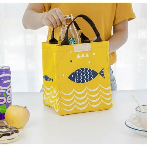 Small Fish Lunch Cooler Bag Picnic Bags Kids Women Travel Thermal Organizer Insulated Waterproof Storage Bag Portable Lunch Box