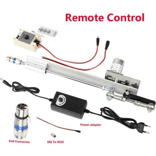 Telescopic Reciprocating Linear Actuator Reduction Motor Adjustable Stroke 15cm, DIY Design, with Wire Control and End Connector