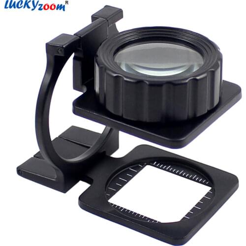 Table Magnifier 15X Magnifying Glass Cloth Textile Fabrics Inspection Folding Magnifier Scale Optical Glasses Len Jewelry Loupe