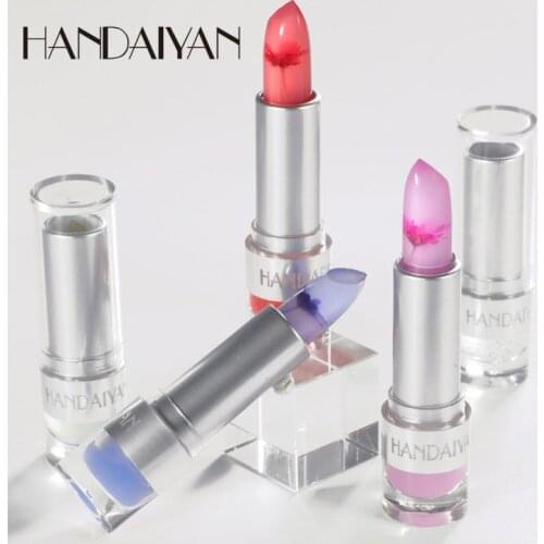 1Pcs Moisturizing Ever-changing Lip Balm Color Change Jelly Flower Lipstick Plant Base Long Lasting Non-stick Cup Lip Care TSLM2