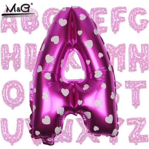 1PCS 16 inch Pink blue gold silver Aluminum Foil Balloon Wedding decorate letter balloons for children birthday party Decoration