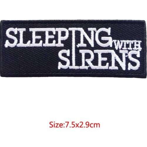 Embroidered Sew Iron Patch LOGO EMBLEM ROCK MUSIC METAL SLEEPING WITH SIRENS