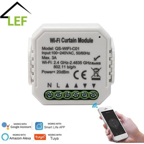 WiFi Smart Curtain Switch Module Roller Blinds Shutter Motor Smart Life Tuya APP Remote Control Work with Alexa Google Home