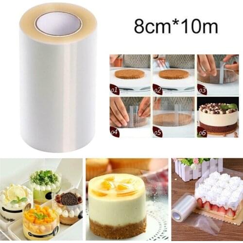 1 Roll Cake Transparent Decoration Kitchen Gadgets Wrapping Tape Surrounding Edge Baking Accessories 8cm* 10m