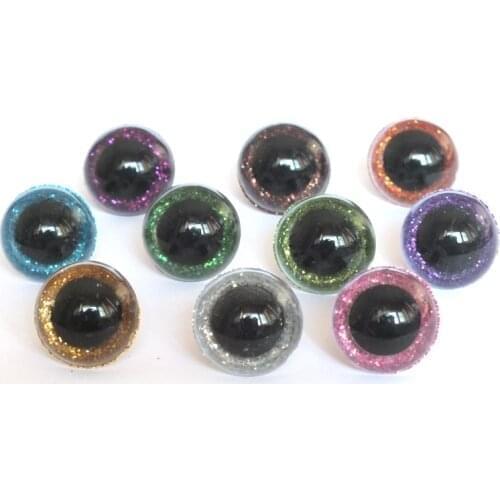 12-30mm 20pcs Mix Color Shinning Plastic Doll Eyes Craft Eyes with Washer DIY For Plush Bear Stuffed Toys Animal Puppet Dolls