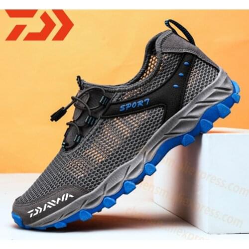 2020 Dawa Men Summer Outdoor Breathable Mesh Sports Shoes New Fishing Non-slip Hiking Shoes Hiking Wading Upstream Shoes
