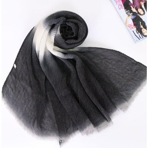 2021 New Glitter Hijab Scarf Lurex Crinkle Gradient Women Tassel Plain Shimmer Muslim Shawls Islamic Long Wraps Turban 180*90CM