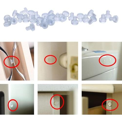 30 Rubber Drawer Cabinet Bumpers Glass Table Top Embedded Spacers Soft Anti Collision Damper Furniture Protector Stem Bumper Pad