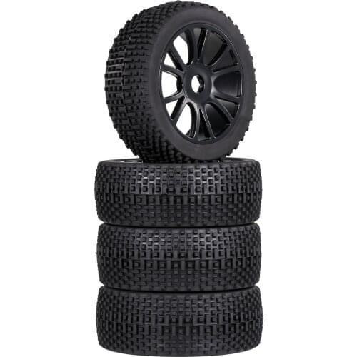 4PCS 1/8 RC Off-Road Rubber Tires for RV/ Flat Car/ Race Car Himoto HSP Redcat Traxxas Tamiya HPI RC Car Parts