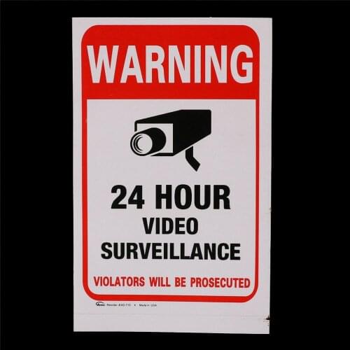 5 pcs Muursticker 24H Video Camera Systeem Waarschuwing Teken Muurtattoo Surveillance Monitor Decal Openbare Gebied Beveiliging