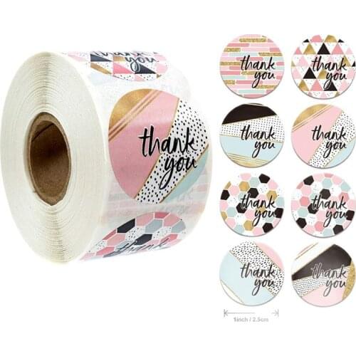 500pcs Gift Sealing Stickers Love handmade thank you washi tape sticker rolls for packging decoration thanks label set