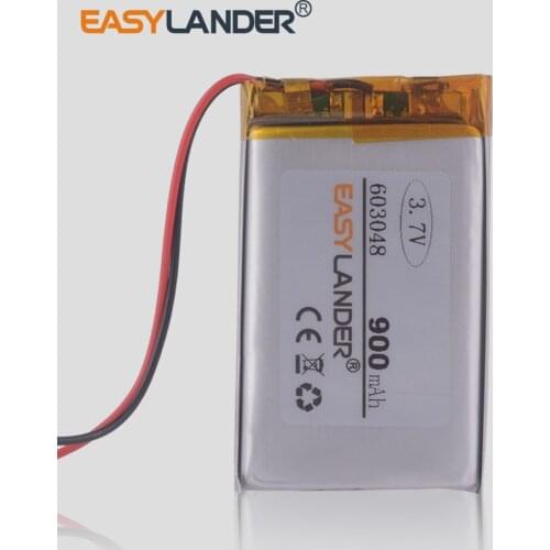 3.7V 603048 900mAh Li ion polymer lithium battery For wireless telephone navigator walkman dvr recorder mp3 Player mp4 toy gps