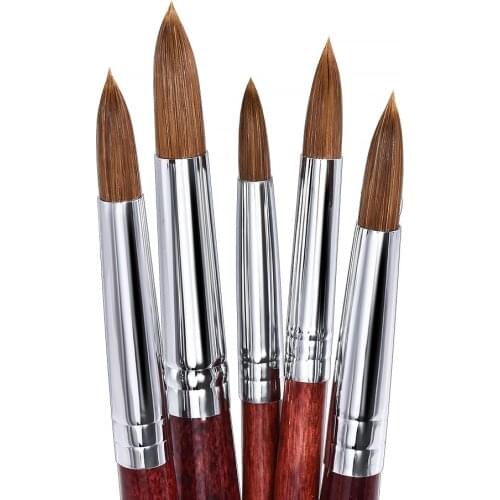 Acrylic Nail Art Brush Carving Pen Brush Liquid Powder DIY Nail Drawing Manicure Powder Wood Handle Professional Tools