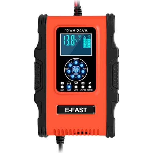 Car Battery Charger Fast Power Automatic Charging with Cable Clamps