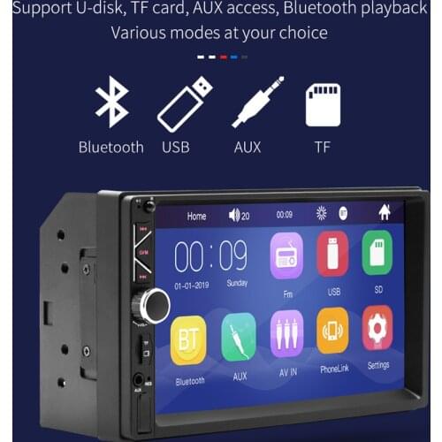 7 inch Touch screen Car MP5 Player Video Player Stereo Audio FM Radio Aux/USB/TF Input Car Multimedia Stereo Receiver