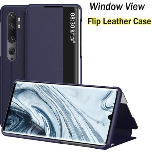 Smart View Case For Xiaomi POCO X3 NFC Cover Flip Leather Window Cases For Xiaomi Redmi Note 8 9 Pro 9s MI 9 Lite 9A 9C