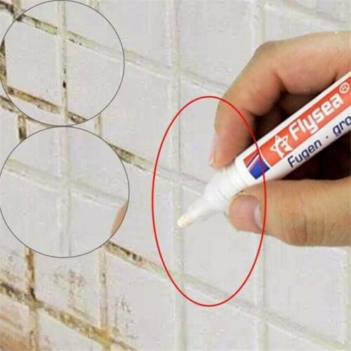 Color Pen White Tile Refill Grout Replaceable Head Tile Gap Repair Bathroom Porcelain Filling Waterproof Mouldproof Clean Paint