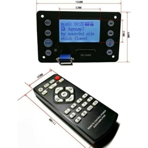 DC 12V digital LCD Lyric Show Bluetooth MP3 Decoder board Audio Player FM Radio Song AUX car WAV WMA SD/MMC